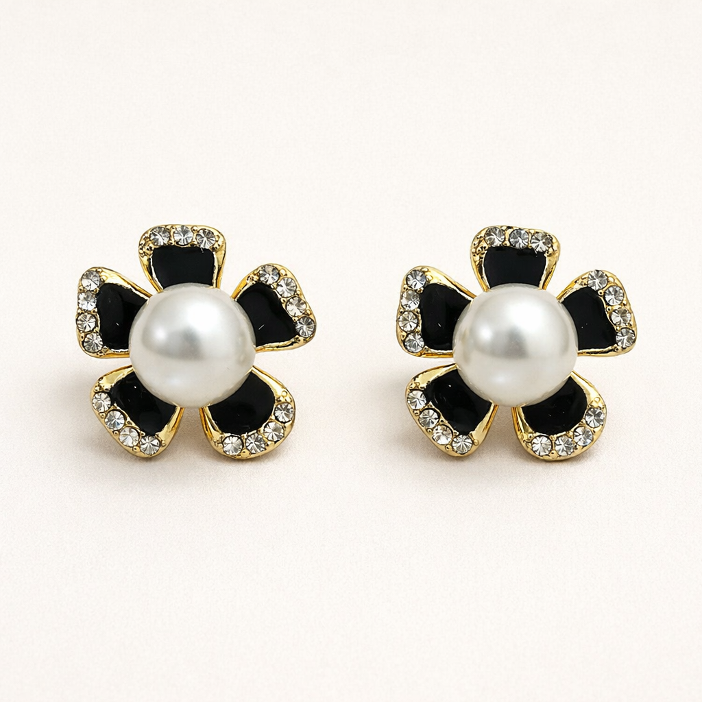 Celeste Midnight Flower Bloom Earrings