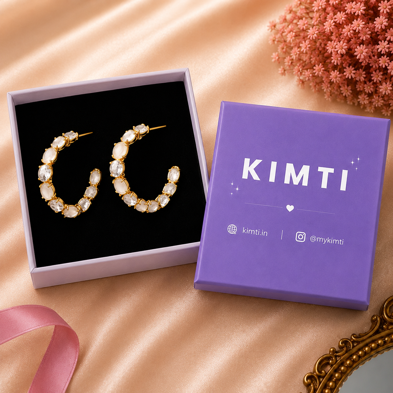 White Gem Luxury Party Hoops
