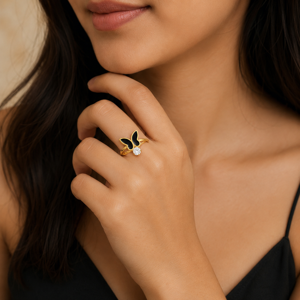 Butterfly Elegance Crystal Ring