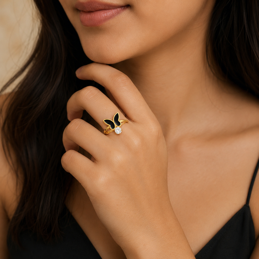 Butterfly Elegance Crystal Ring