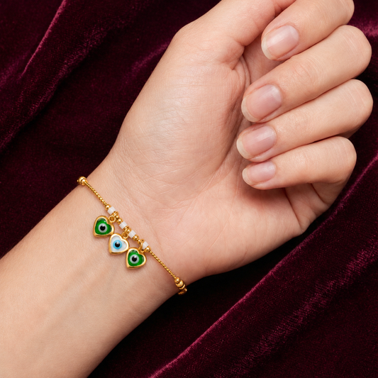 Triple Evil Eye Charm Bracelet