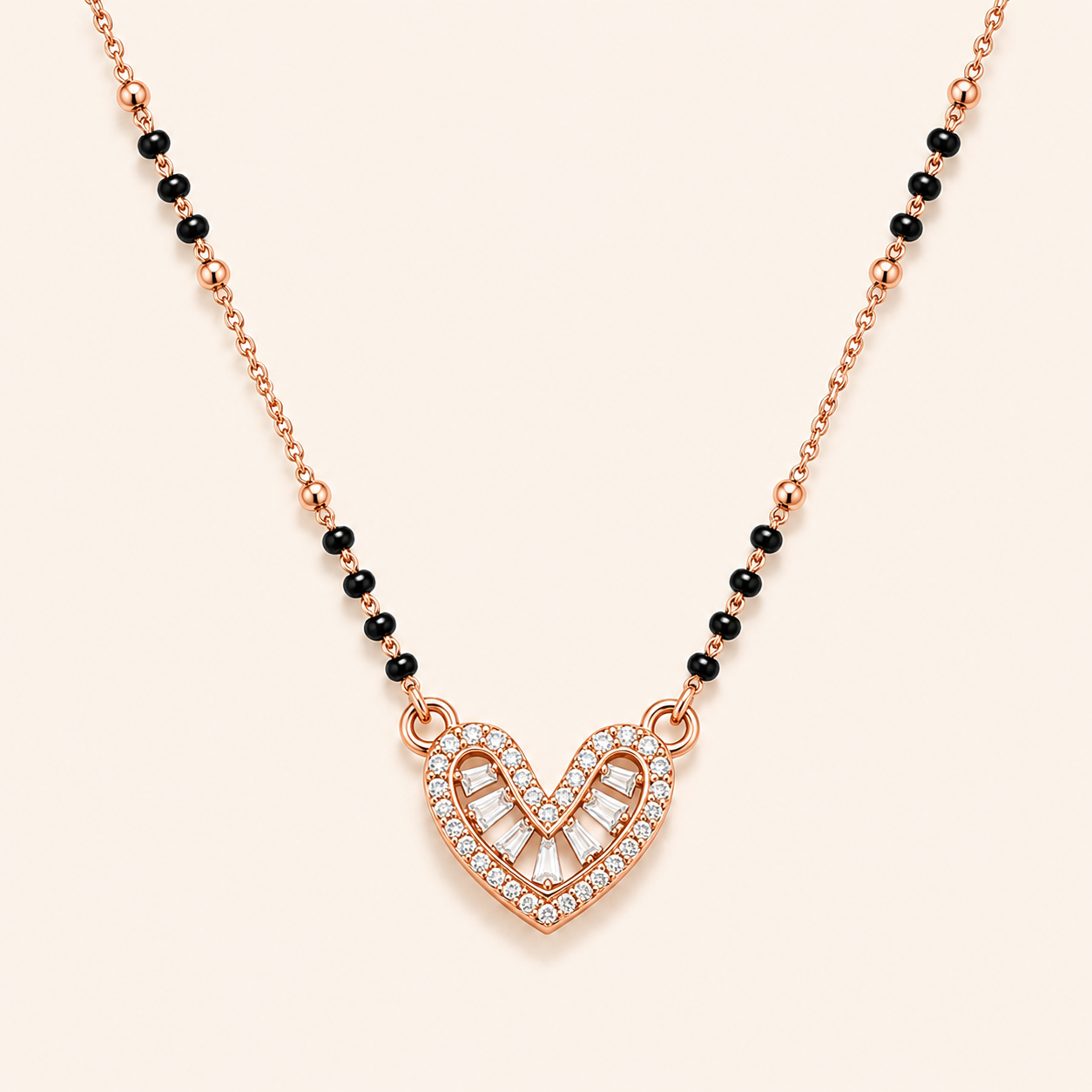 Diamond Love Heart Mangalsutra