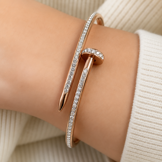Anushka Sharma's Rose Gold Forever Nail Crystal Bracelet