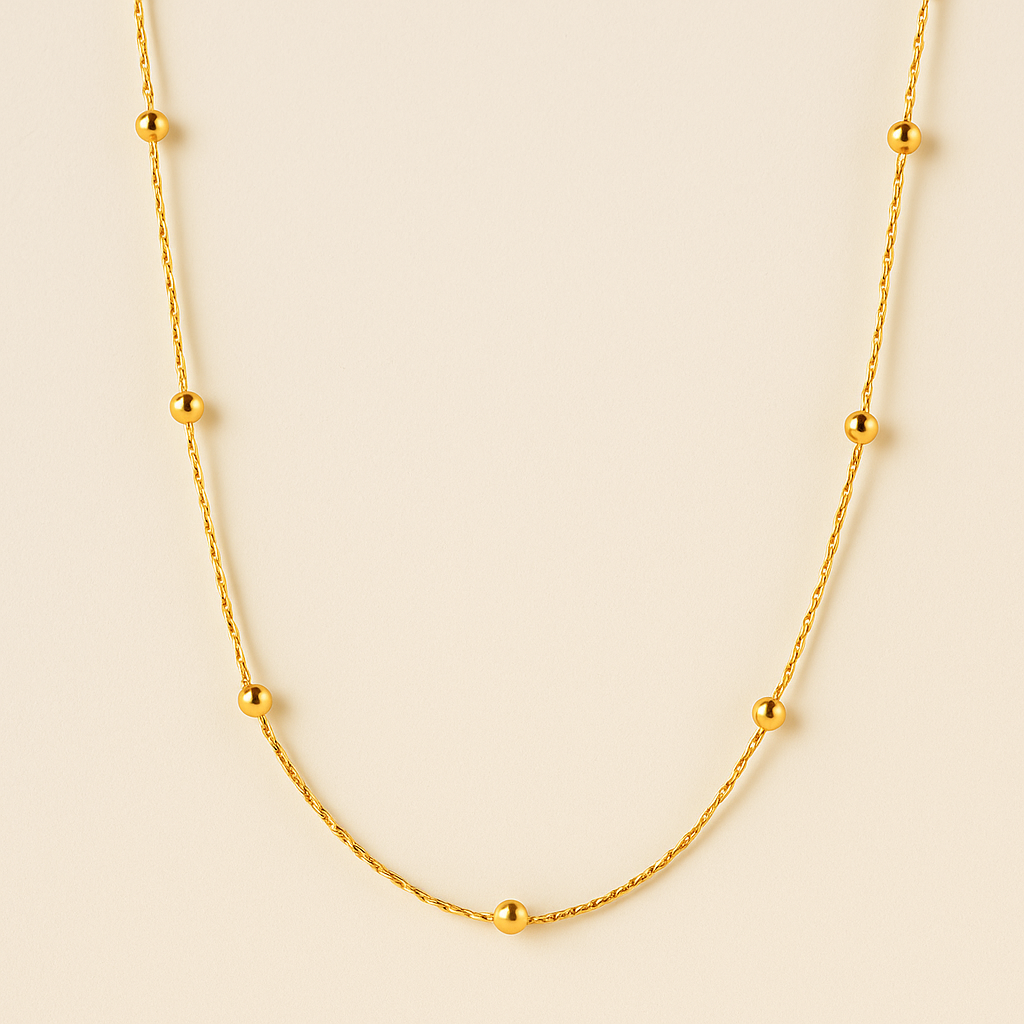 Men-18K Gold Plated Titan Ball Chain