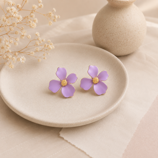 Amethyst Petal Earrings