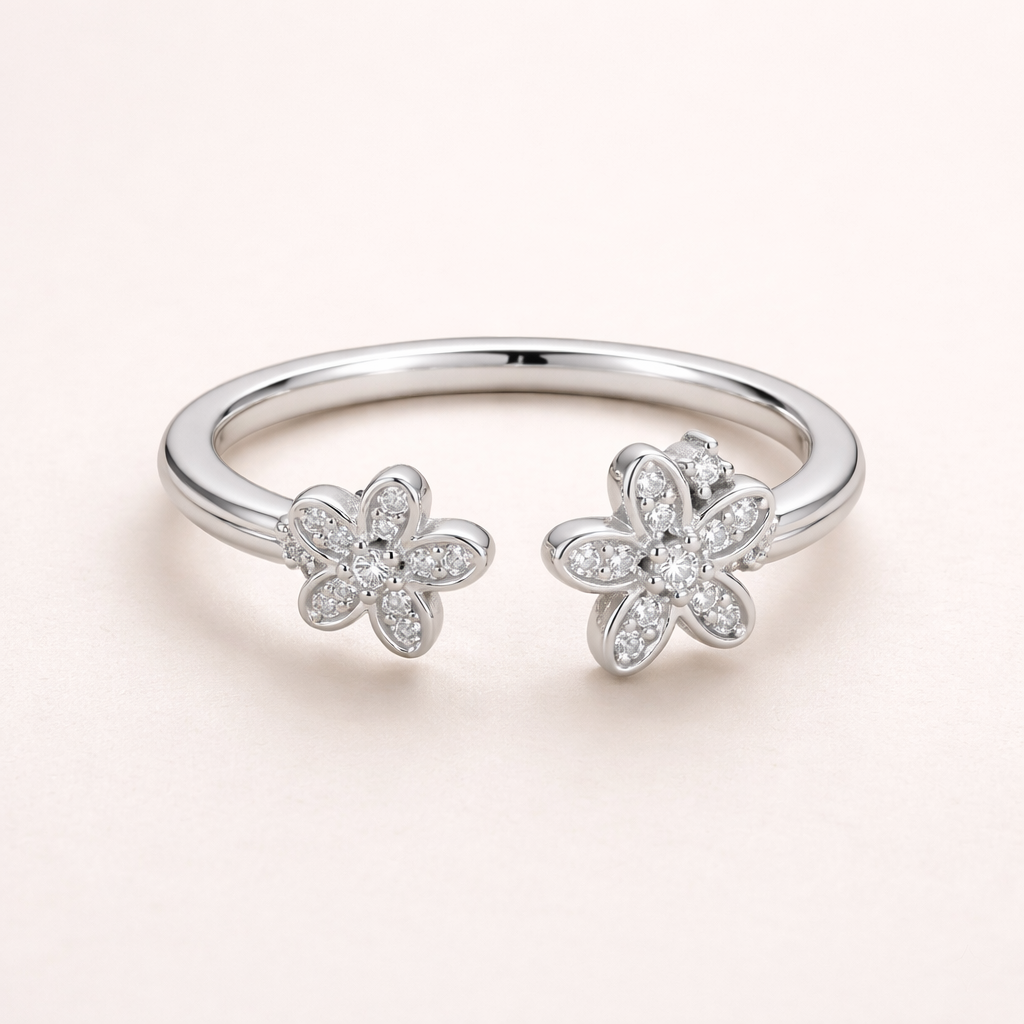 Twin Flower Spark Ring