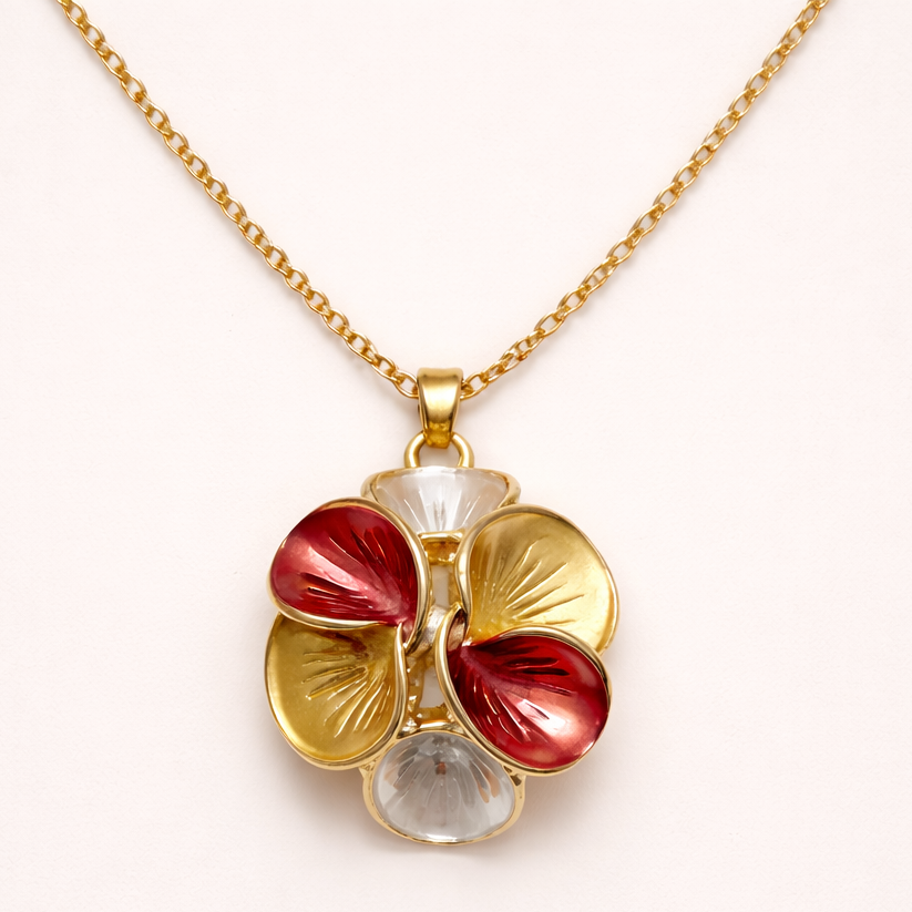 Golden Blossom Pendant Necklace
