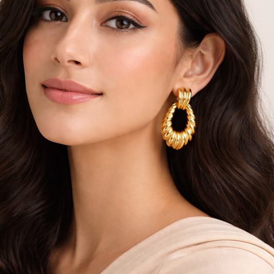 18K Gold Plated Rumani Studs Earrings