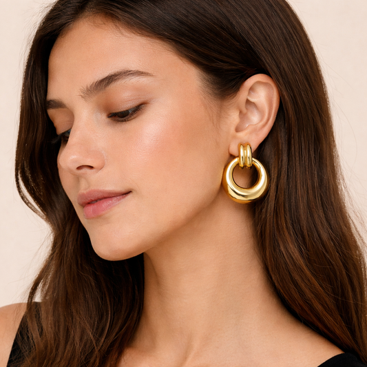 18k Gold Plated Regal Orbit Earrings