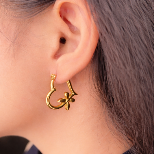 18K Gold Plated Butterfly Hoop Earrings