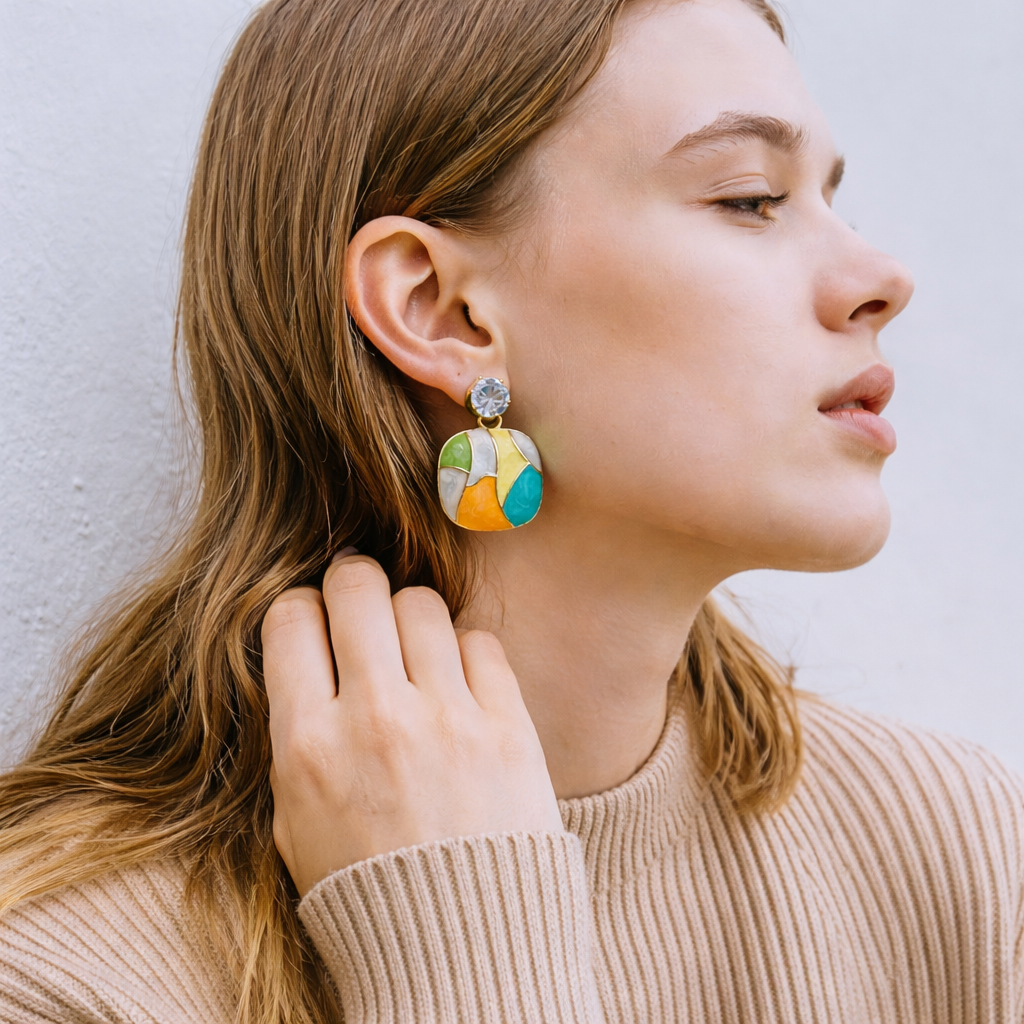 Sterling Square Studs Earring