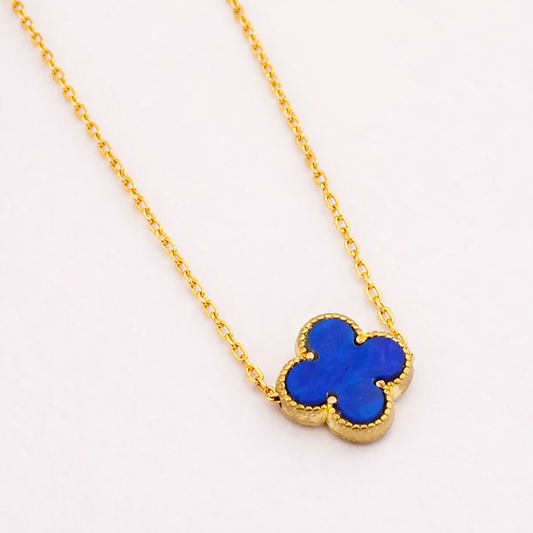 18k Gold Plated Blue Pendant Anti Tarnish Neckalce