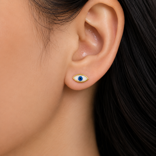 Blue Nazar Minimal Studs Earrings