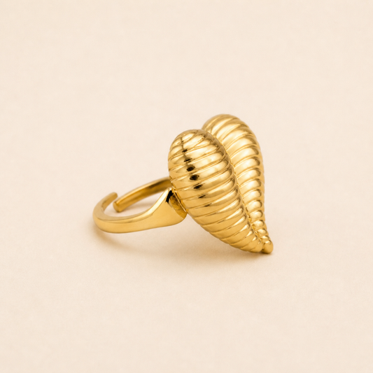 18K Gold Plated Chunky Love Style Ring
