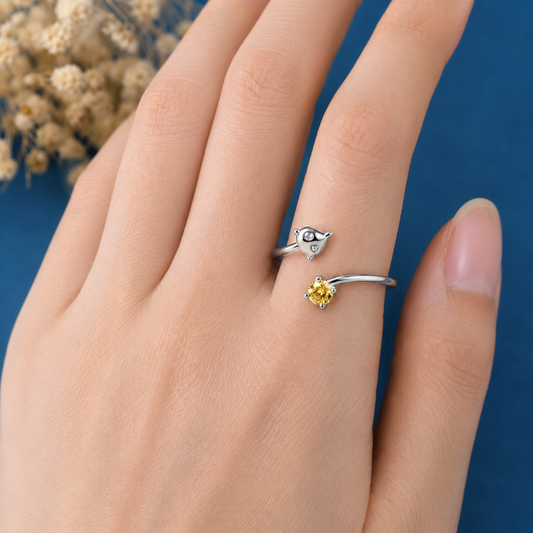 Dainty Cat Charm Ring