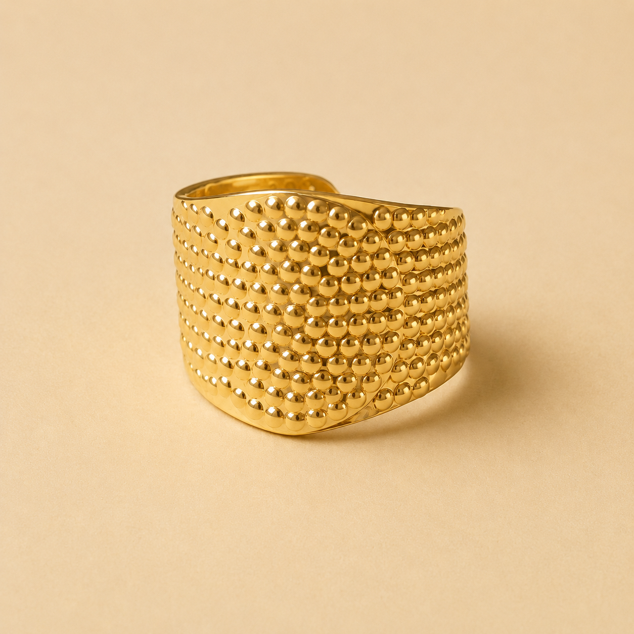18K Gold Plated Ripple Dot Ring