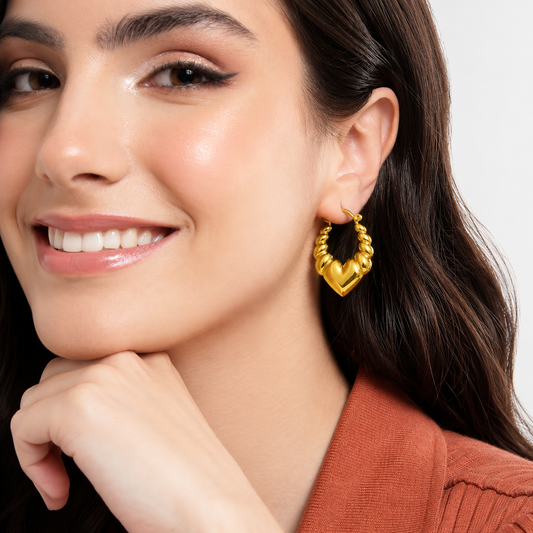 18K Gold Plated Golden Hoops Anti Tarnish Earring