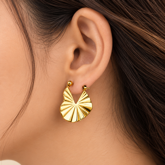 18K Gold Plated Heart Butterfly Hoops Anti Tarnish Earring