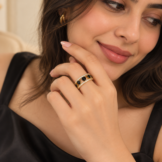 Midnight Heart Ring