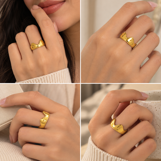 18k Gold Plated Luna with Playful Ring