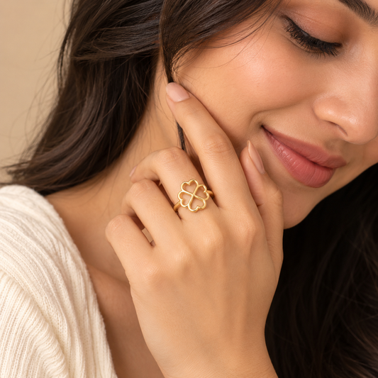 18k Gold Plated Lucky Hearts Ring