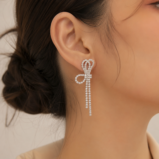 Crystal Ribbon Luxury Danglers