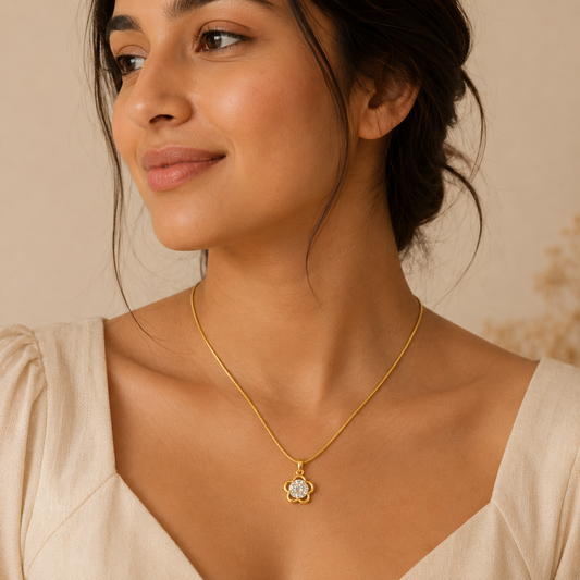 18K Gold Plated Flora Sparkle Necklace