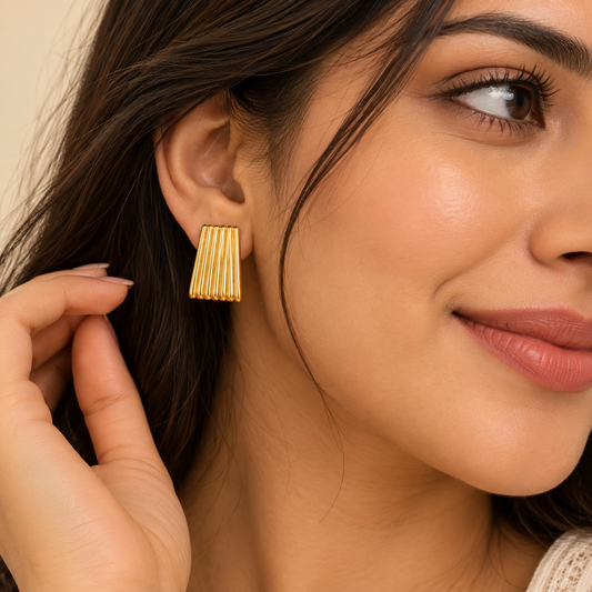 18K Gold Plated Statement Opera Earrings