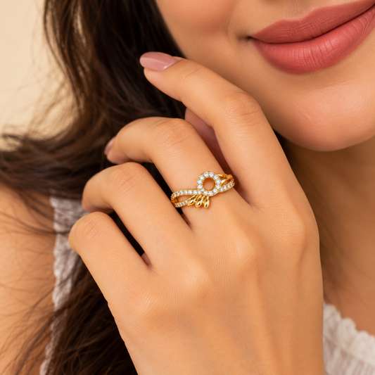 18k Gold Plated Eternity Bloom Ring
