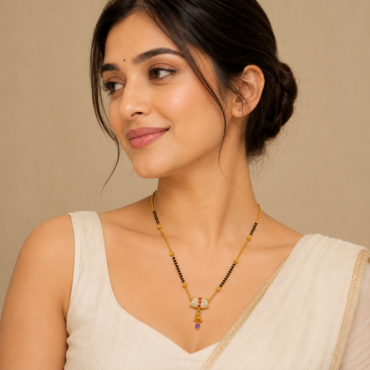 Diamond Ruby Drop Mangalsutra