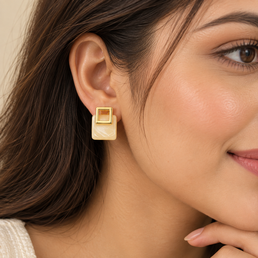 Luxe Square Aura Earrings
