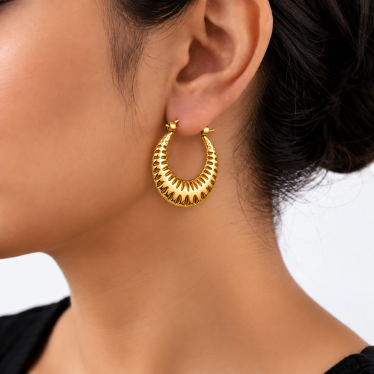 18K Gold Plated Aurora Crescent Hoop Earrings