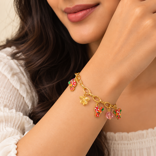 18k Gold Plated Floral Fantasy Bracelet