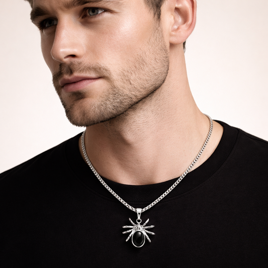 Men - Midnight Arachnid Pendant Necklace