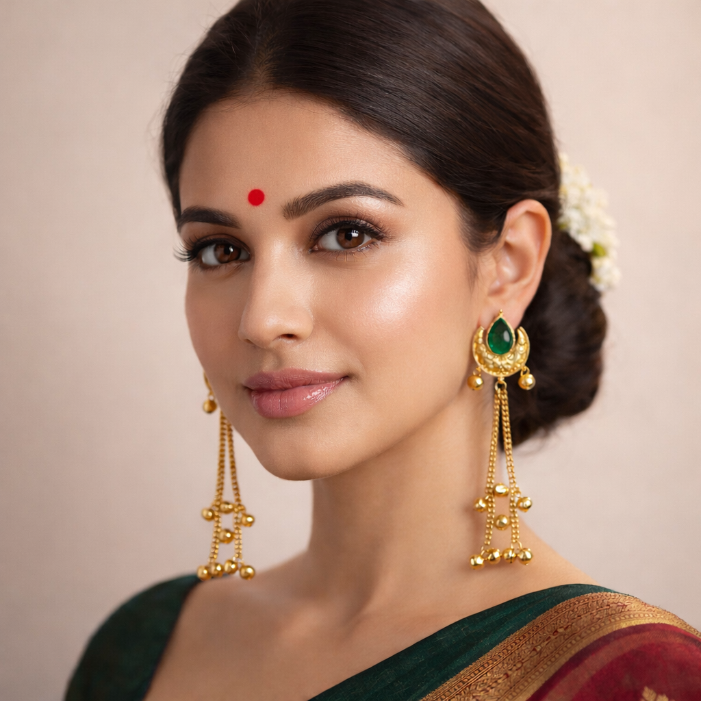 Firdaus Green Kashmiri Earring