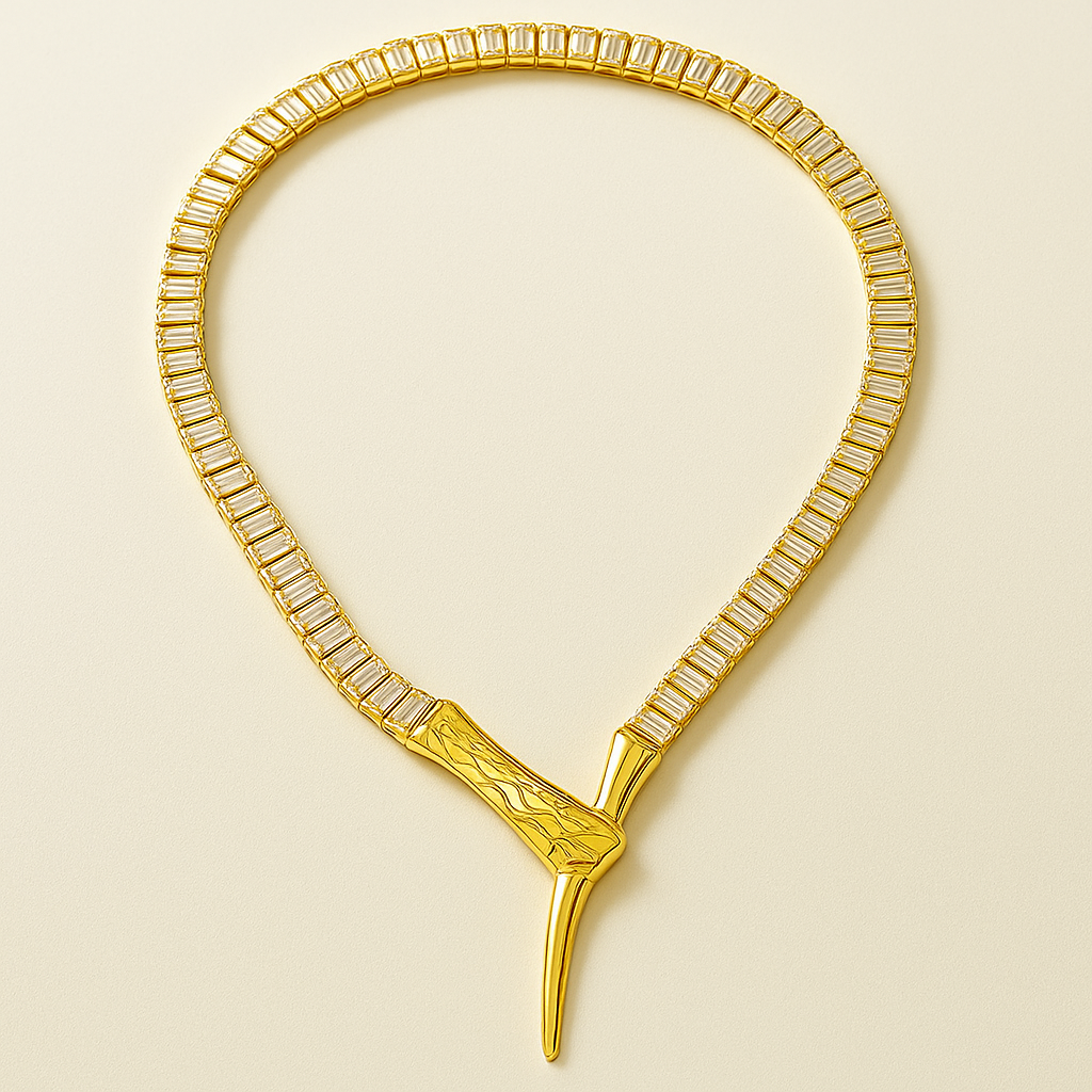 Snake Luxe Choker Necklace - Silver