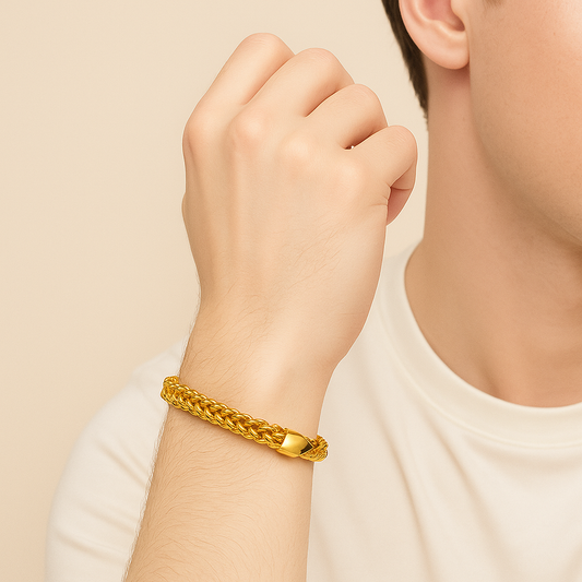 Men-18K Gold Plated Anti Tarnish Link  Bracelet
