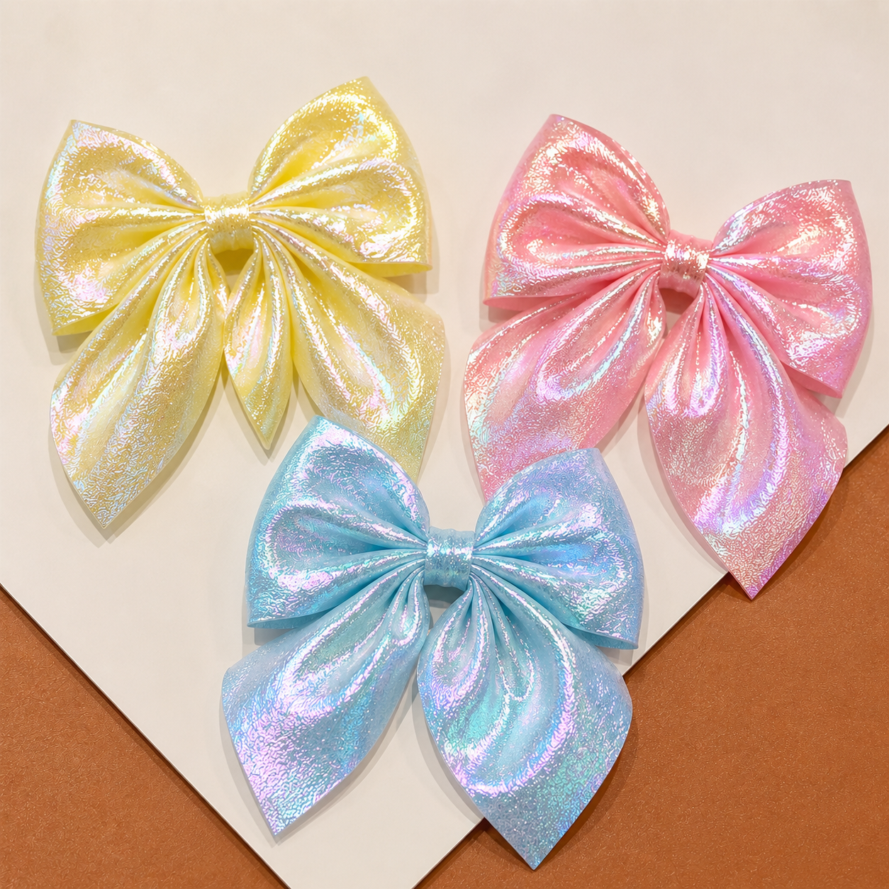 Aurora Shine Metallic Hair Bow Set of 3