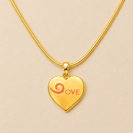 18K Gold Plated Love Sign Pendant Necklace