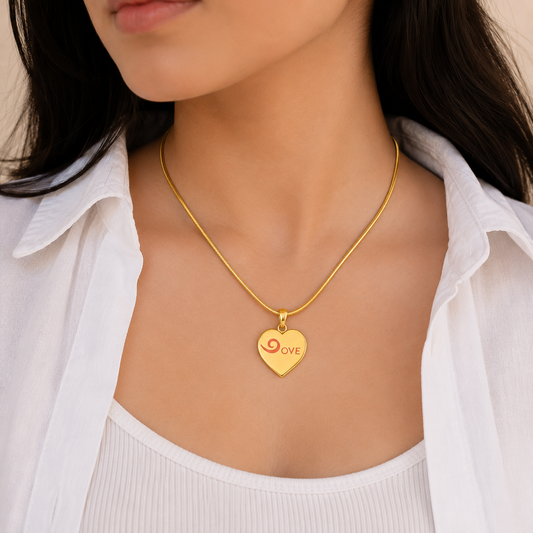 18K Gold Plated Love Sign Pendant Necklace