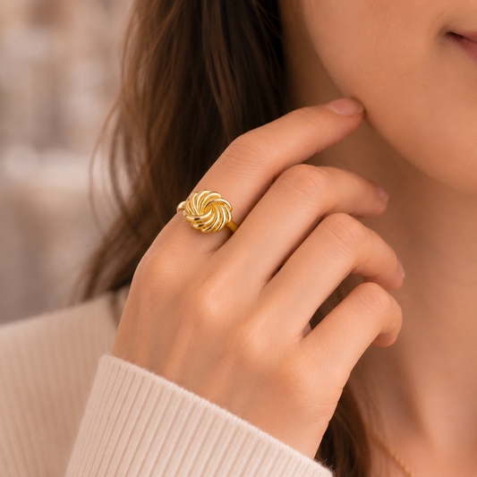 18K Gold Plated Halo Ring for Women