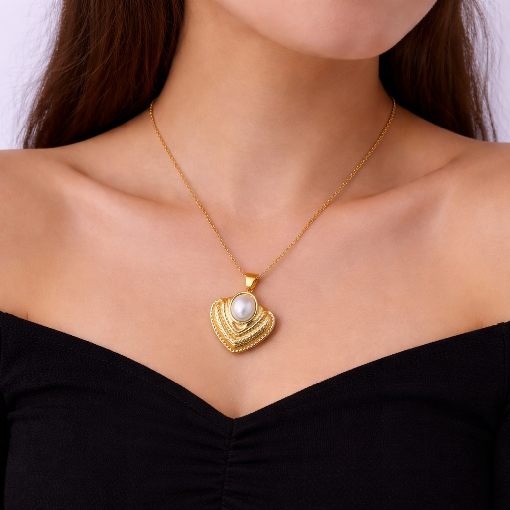 18k Gold Noble High-End Trendy Pearl Necklace