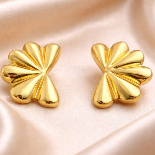 18k Gold Plated Abstract Luxe Petal Earrings