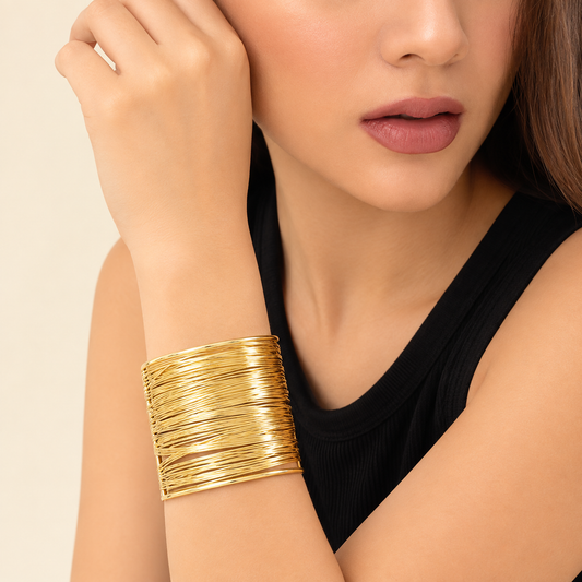 Luxe Multi-Layer Open Cuff Bangle