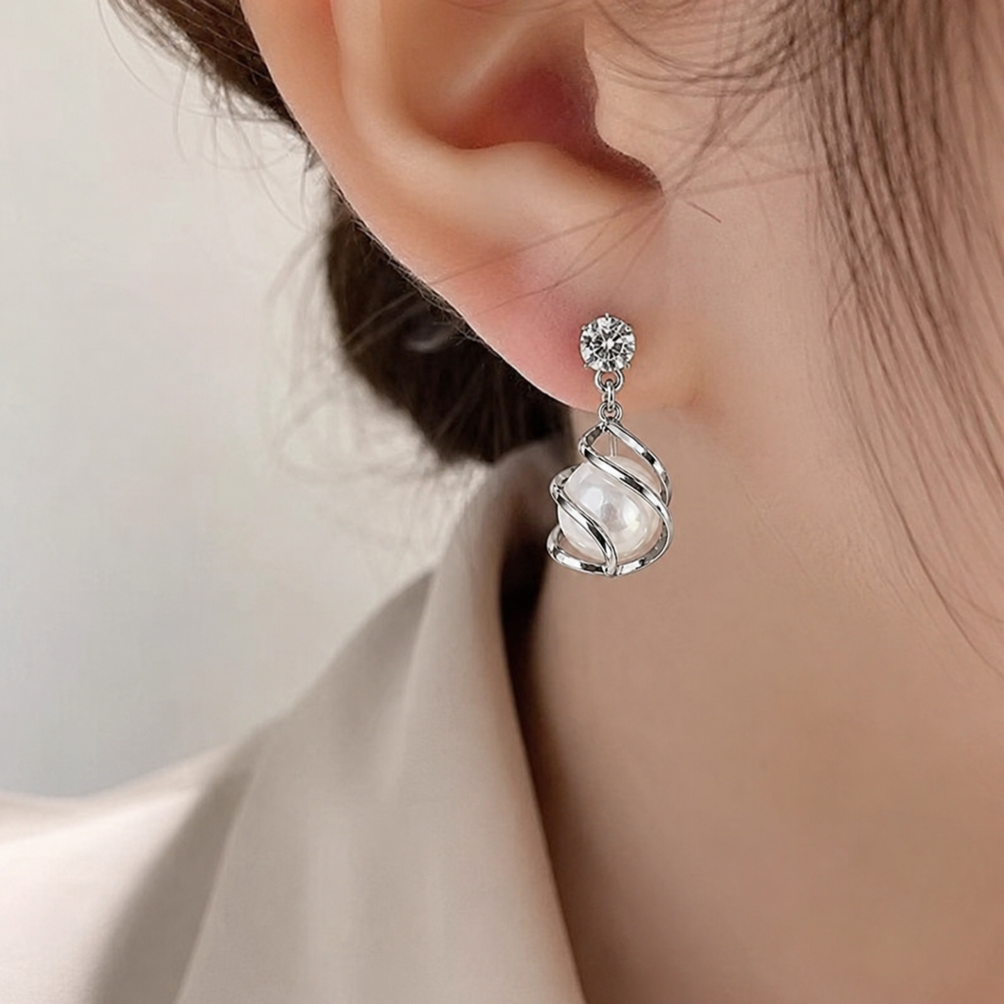 Pearl Orbit Butterfly Earrings