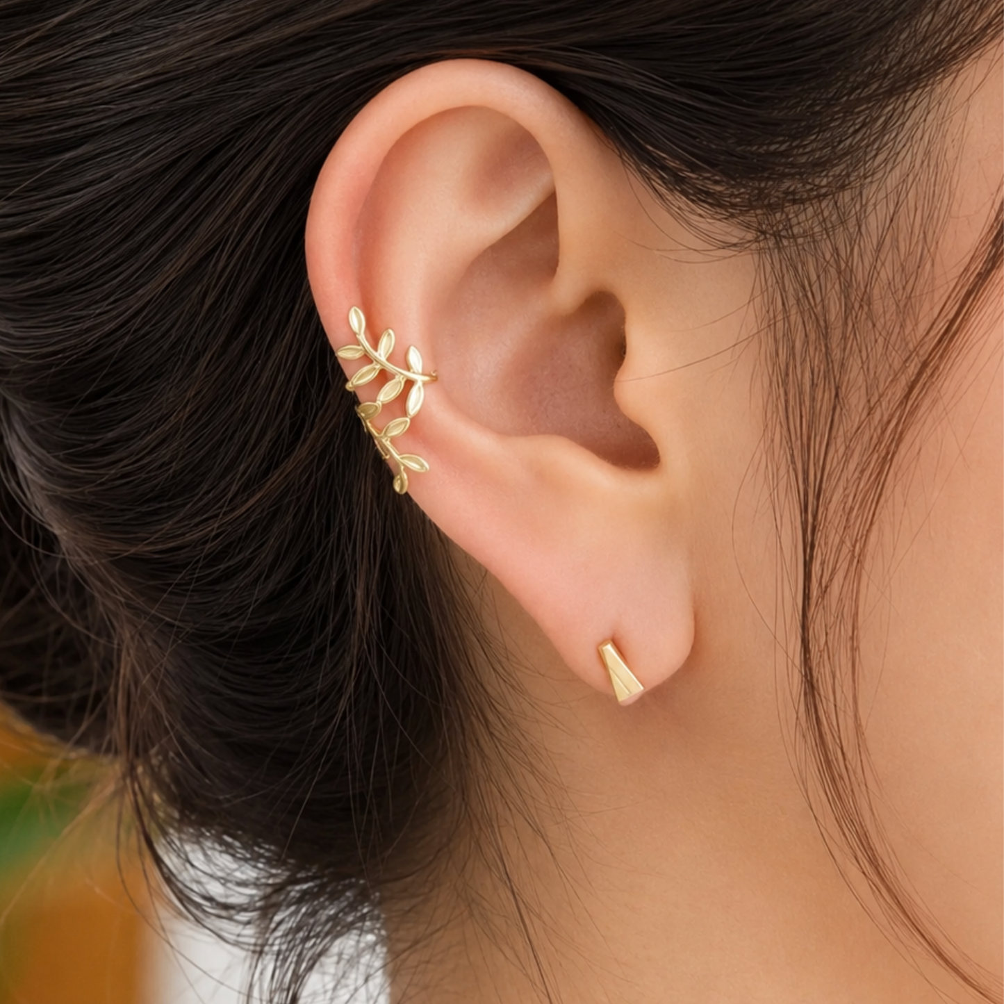 18K Gold Plated Laurel Leaf Ear Cuff