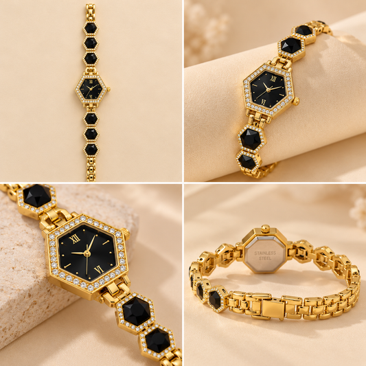 Golden Hexa Luxe Watch