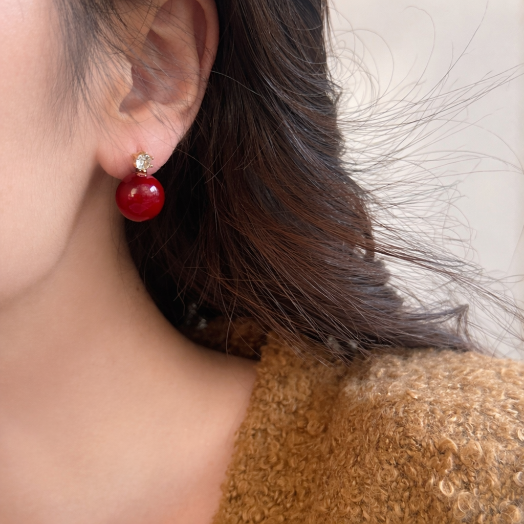 Crimson Love Drop Earrings