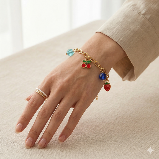 18k Gold Plated Sea & Cherry Dream Bracelet