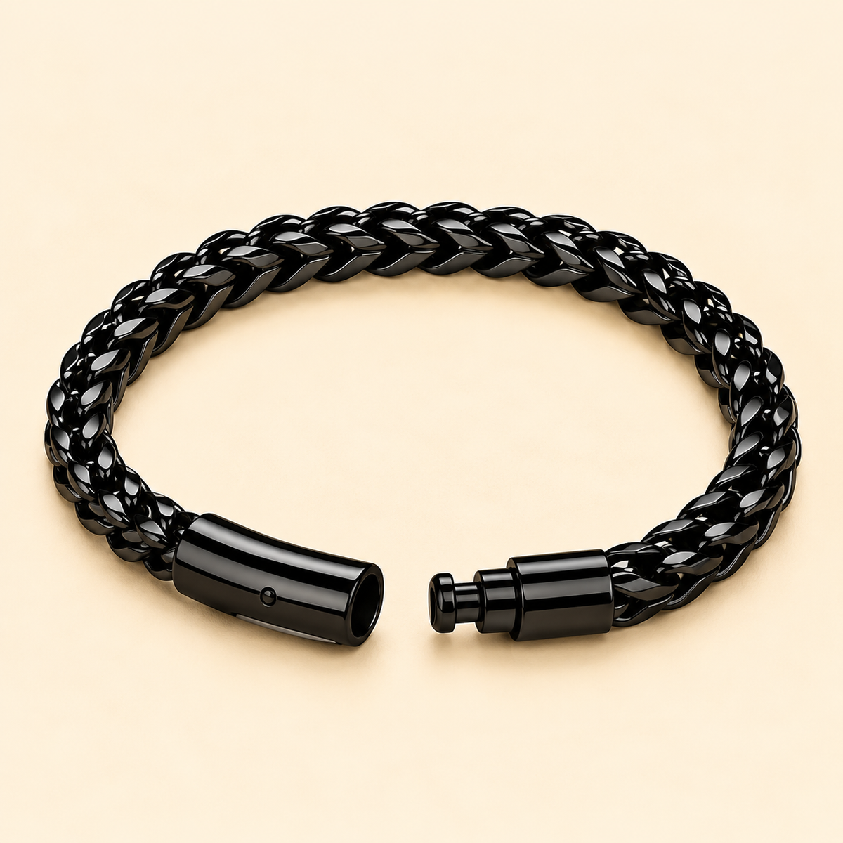 Men - Midnight Black Braided Bracelet